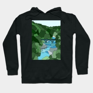 River Swale and Town Bridge, Richmond, North Yorkshire Hoodie